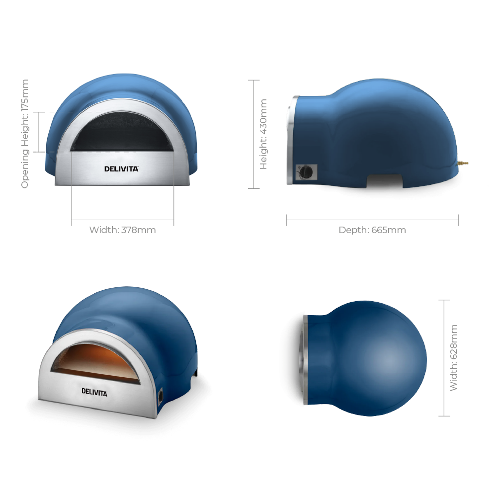 Delivita Flow Dual Fuel Pizza Oven - Platinum Jubilee
