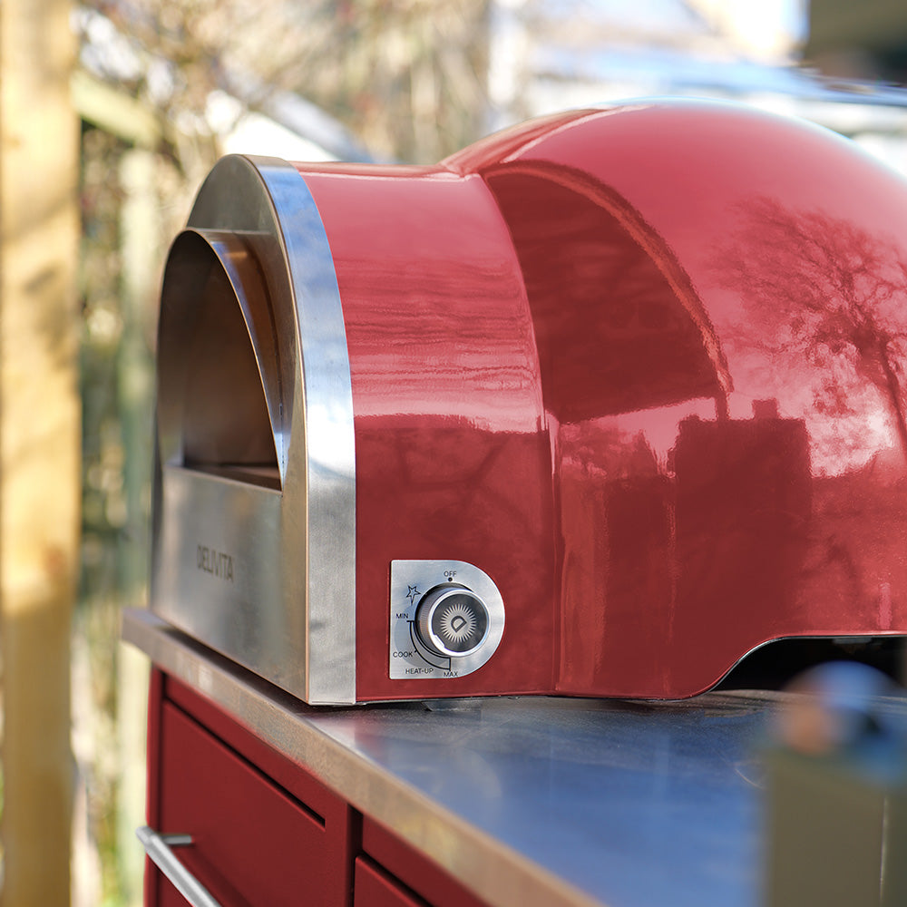 Delivita Flow Dual Fuel Pizza Oven - Chilli Red