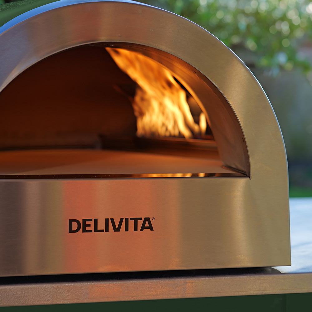 Delivita Flow Dual Fuel Pizza Oven - British Racing Green