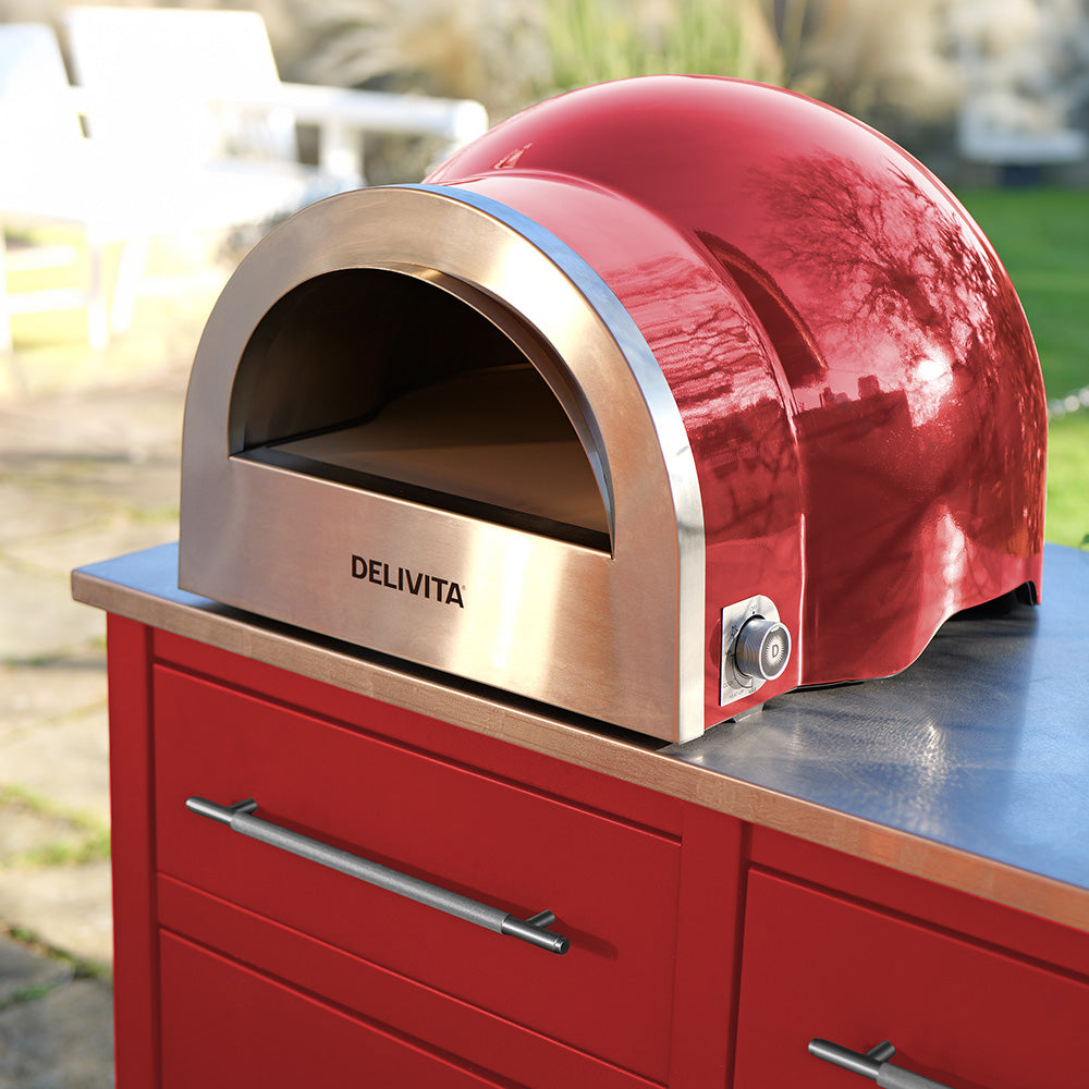 Delivita Flow Dual Fuel Pizza Oven - Chilli Red