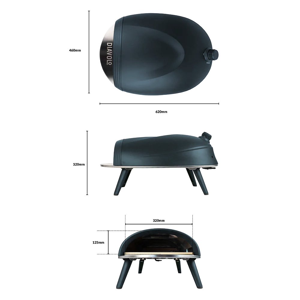 Delivita New Diavolo Gas-Fired Pizza Oven - Blue
