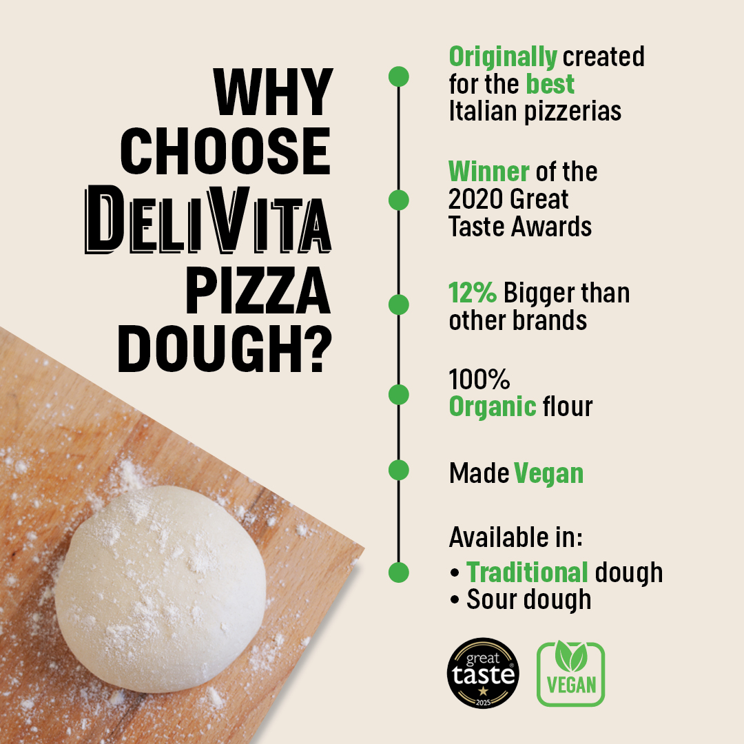 Traditional Organic Vegan Pizza Dough (280g) - 12 Balls