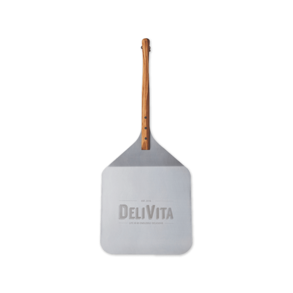 DeliVita Stainless Steel Pizza Peel with Olive Wood Handle