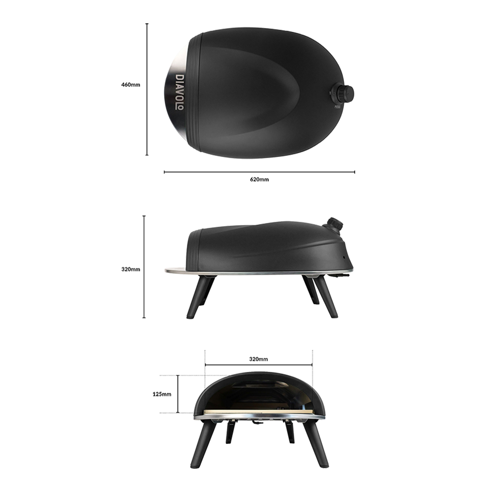 Delivita New Diavolo Gas-Fired Oven - Black