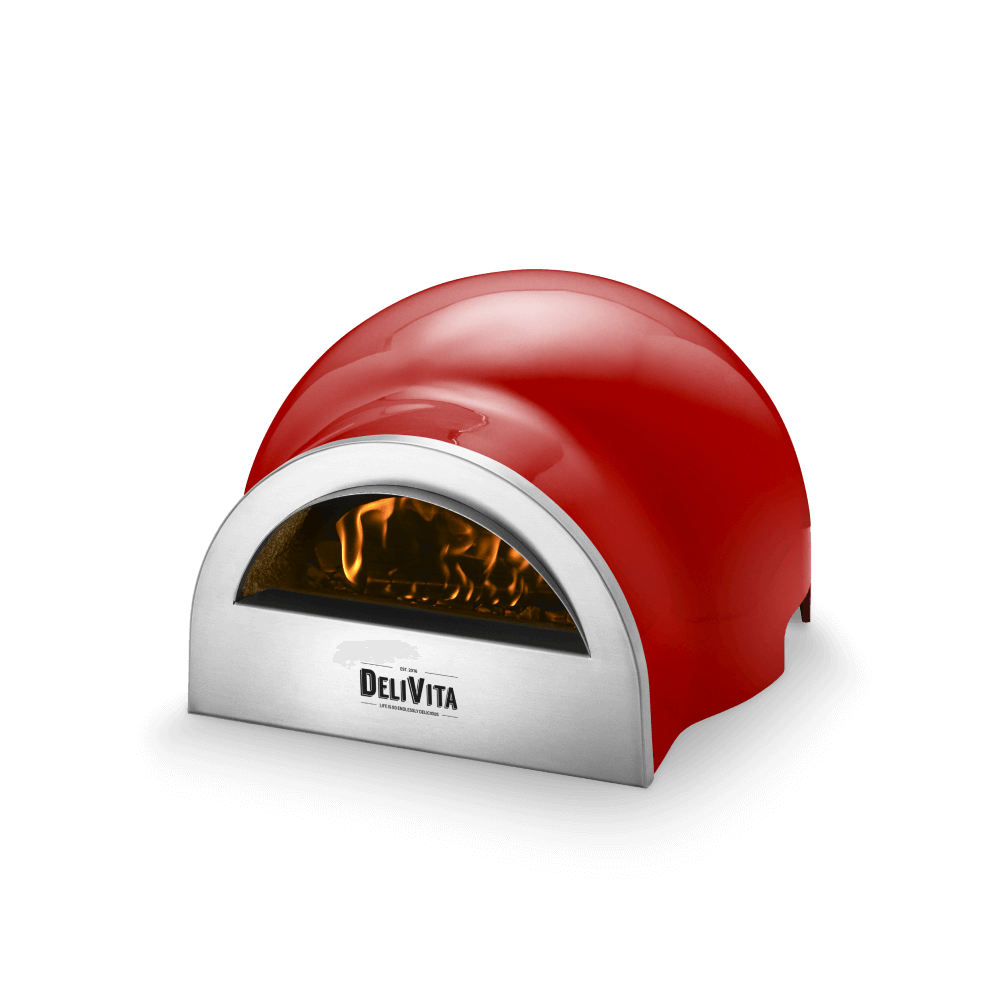 Delivita Wood-Fired Pizza Oven - Chilli Red