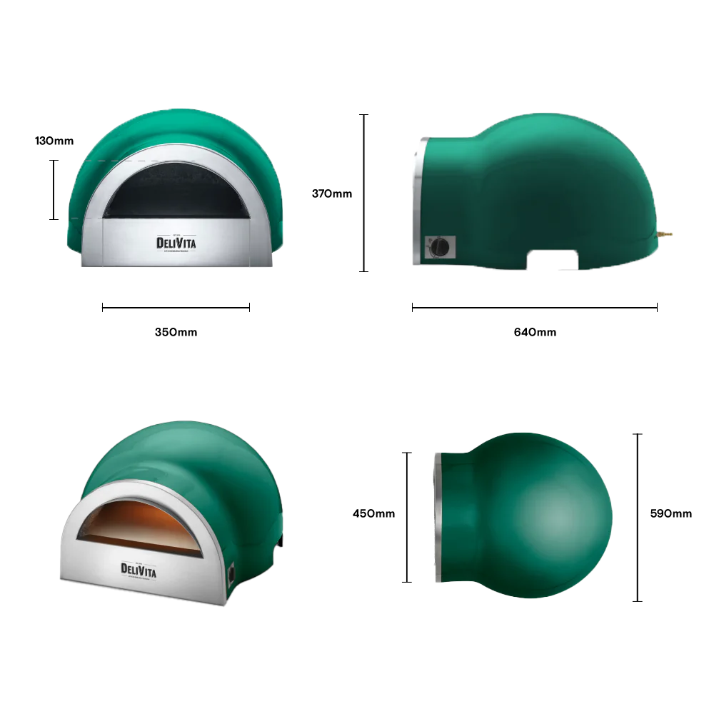 Delivita Dual Fuel Gas Oven - Emerald Green
