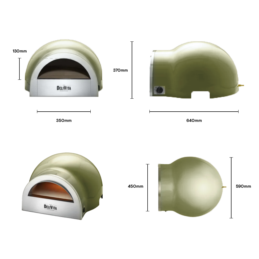 Delivita Dual Fuel Gas Oven - Olive Green