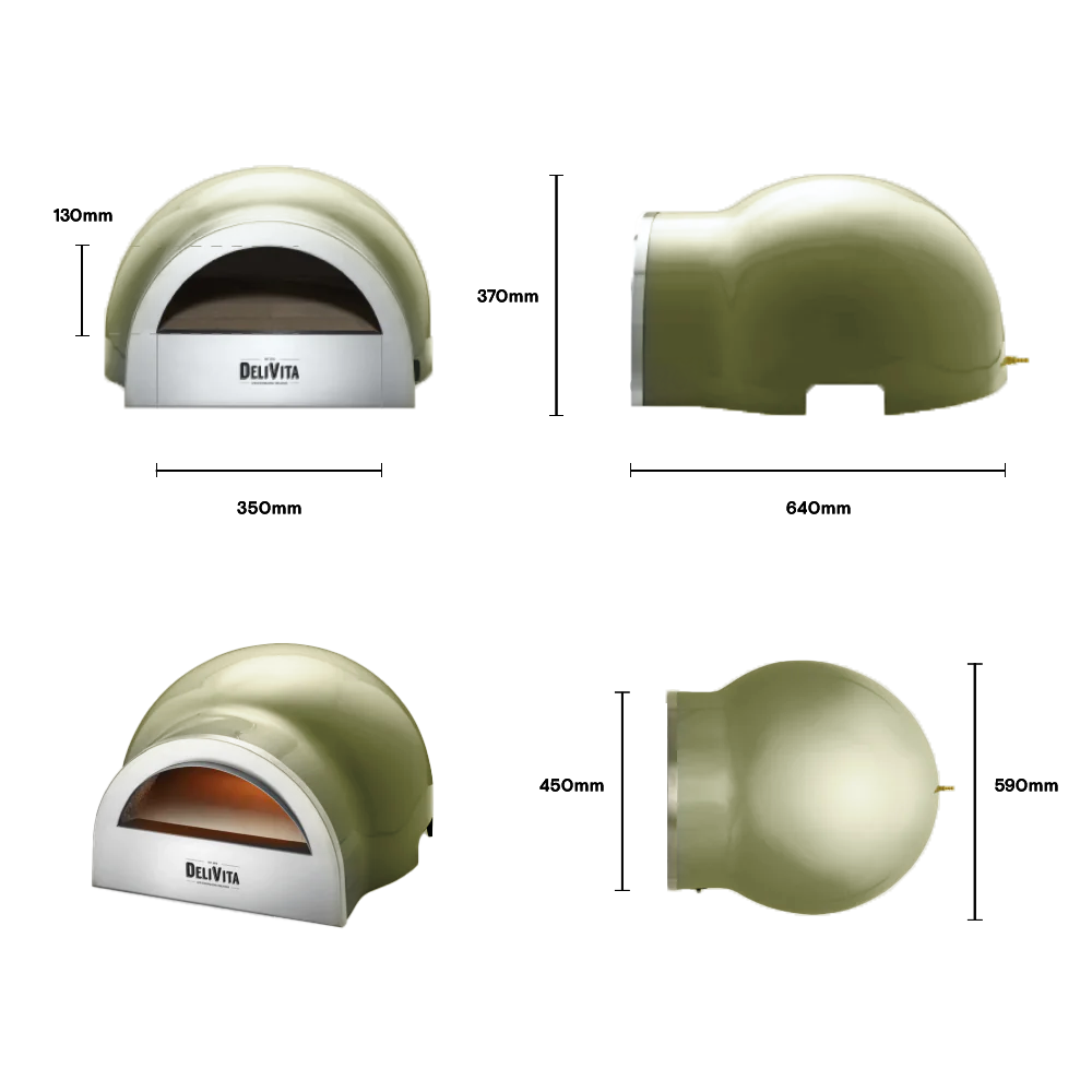Delivita Wood-Fired Pizza Oven - Olive Green