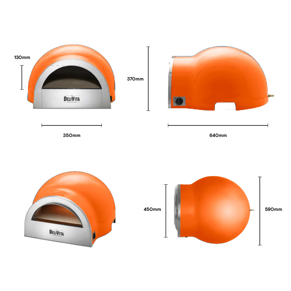 Delivita Dual Fuel Gas Oven - Orange Blaze