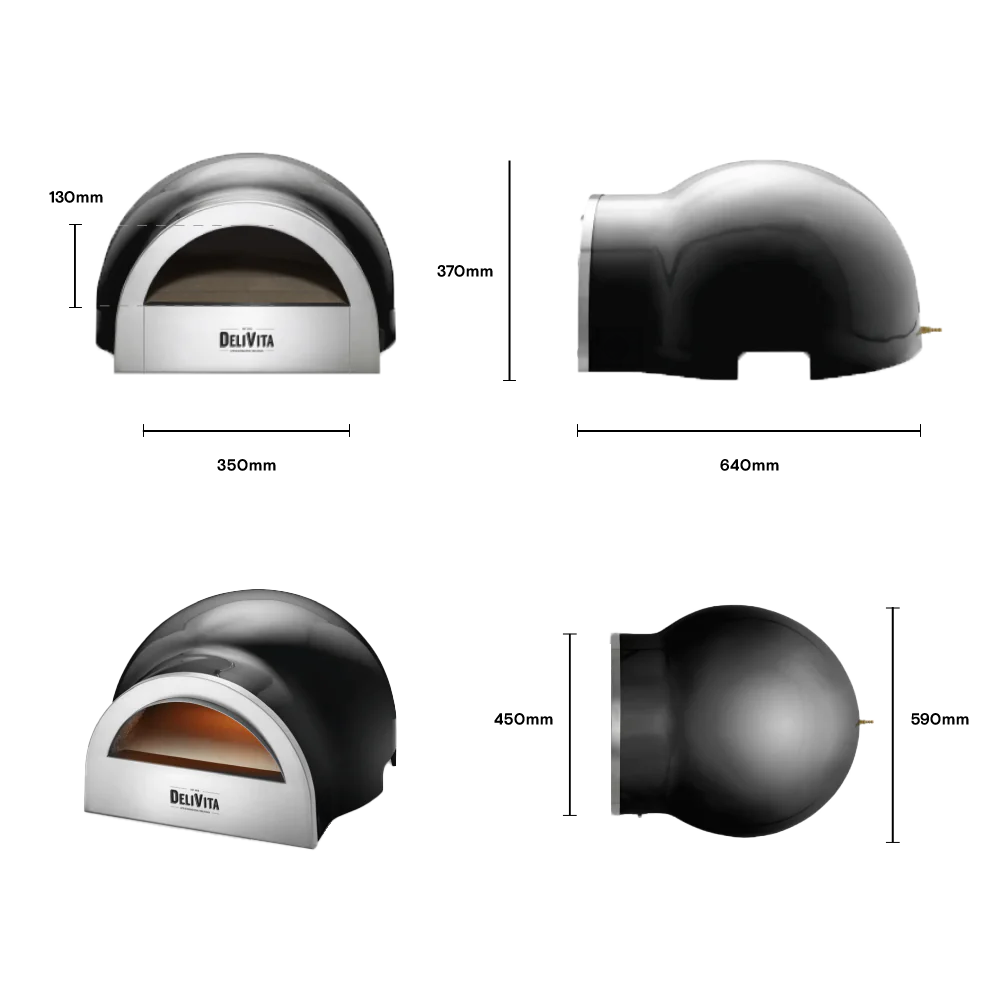 Delivita Wood-Fired Pizza Oven - Very Black