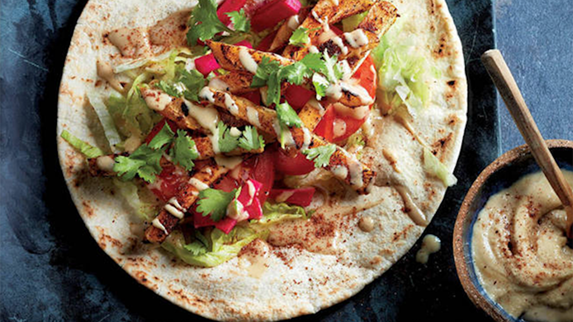 Celeriac Shawarma with Flatbread and Quick Pickled Radish
