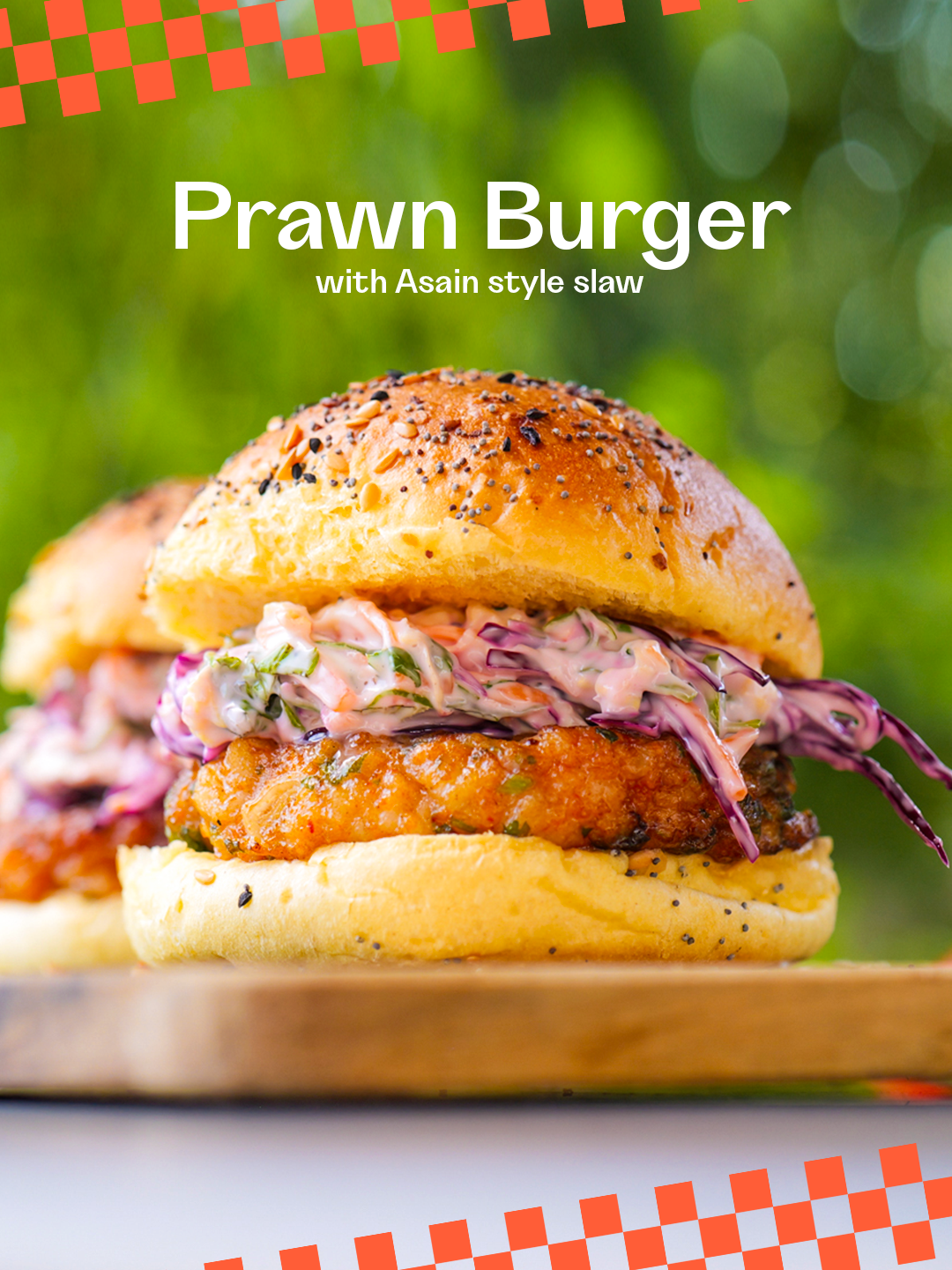 Prawn Burger with Asian style slaw