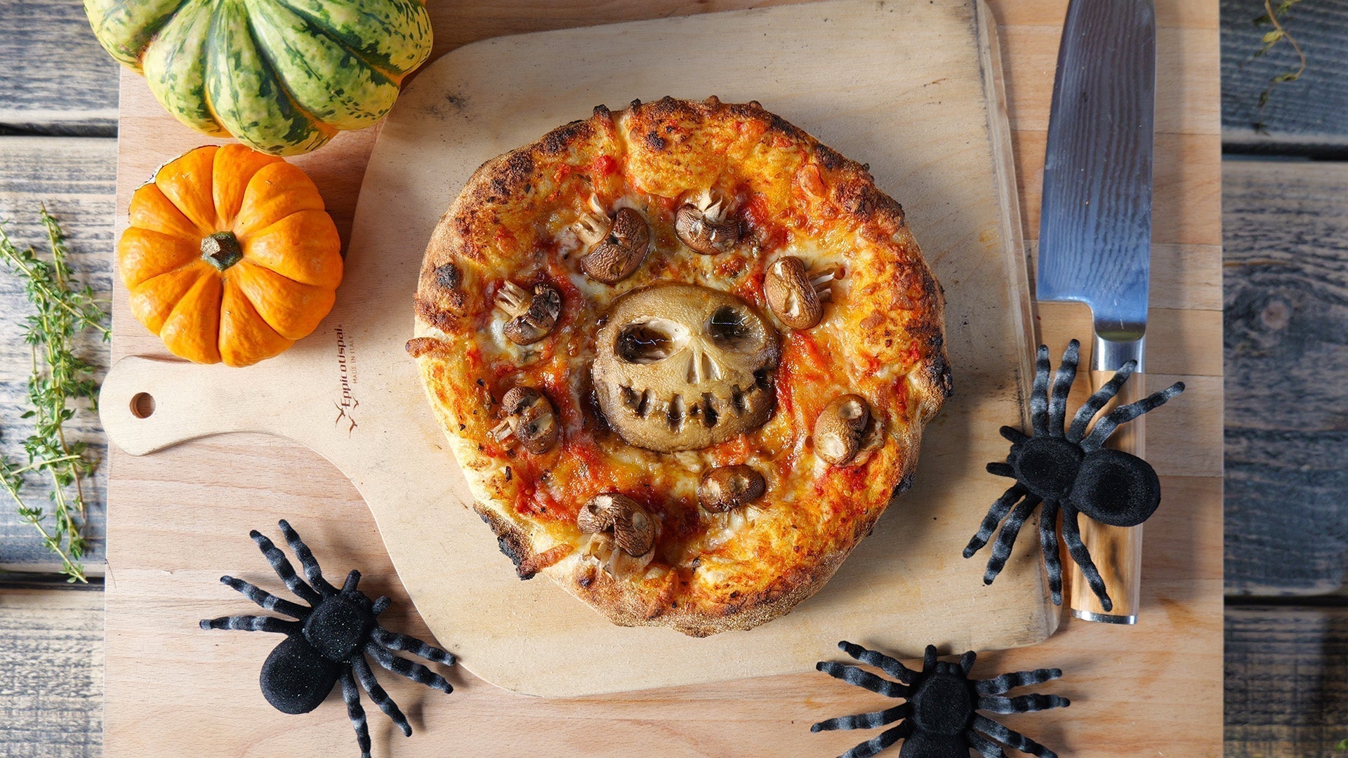 Monstrous Mushroom Skulls Pizza