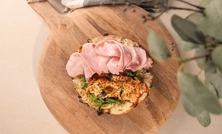 Folded Mortadella Pizza Sandwich