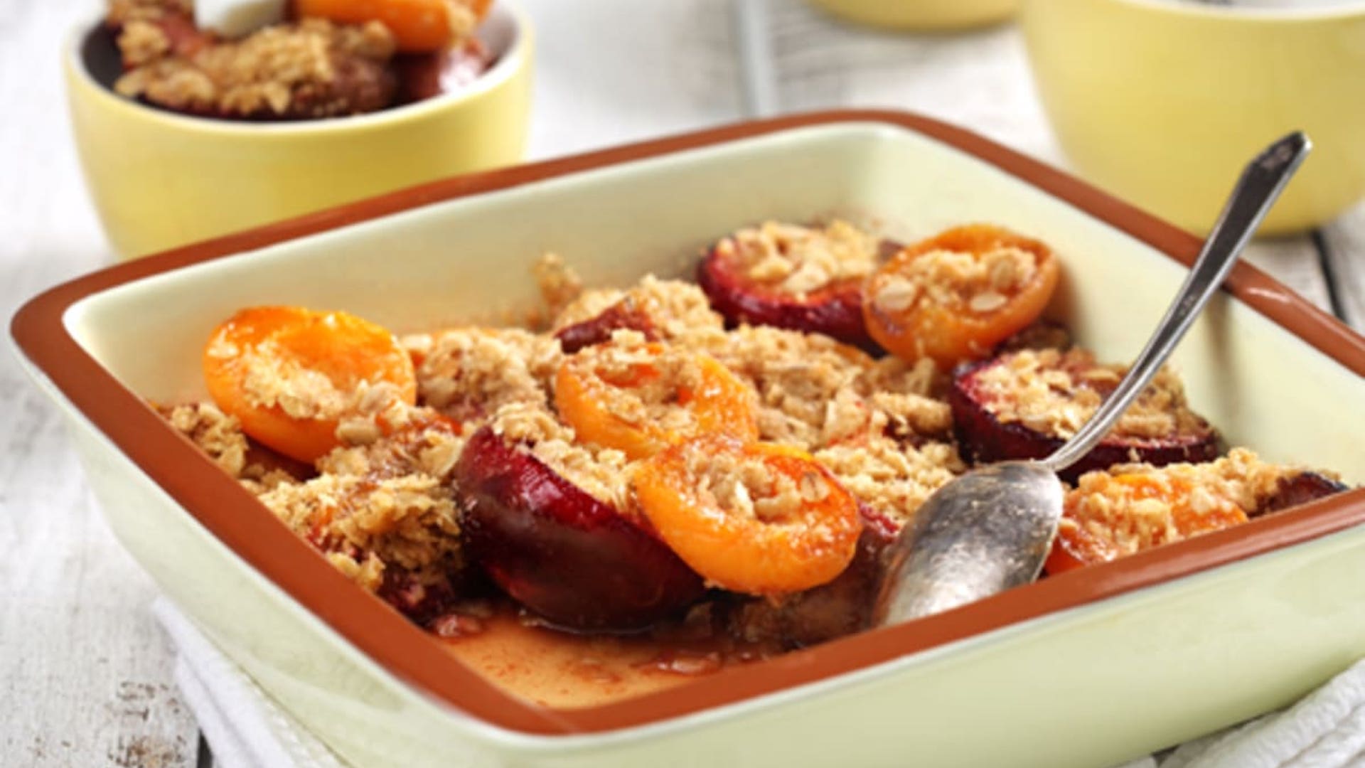 Roast Stone Fruit with Amaretti Crumble
