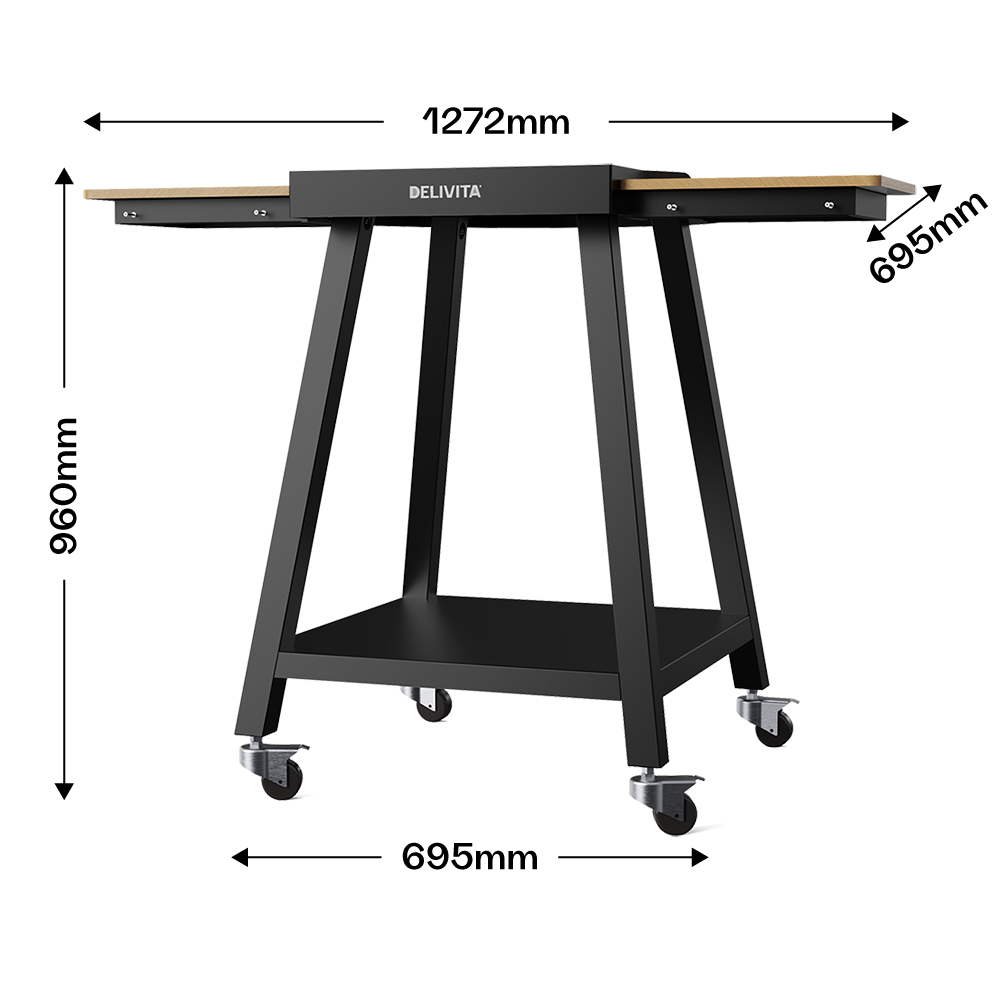 Delivita Origin and Flow Pizza Oven Stand With Side Tables