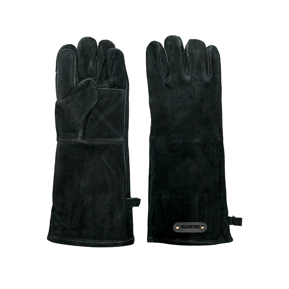 Delivita Black Suede BBQ Gloves