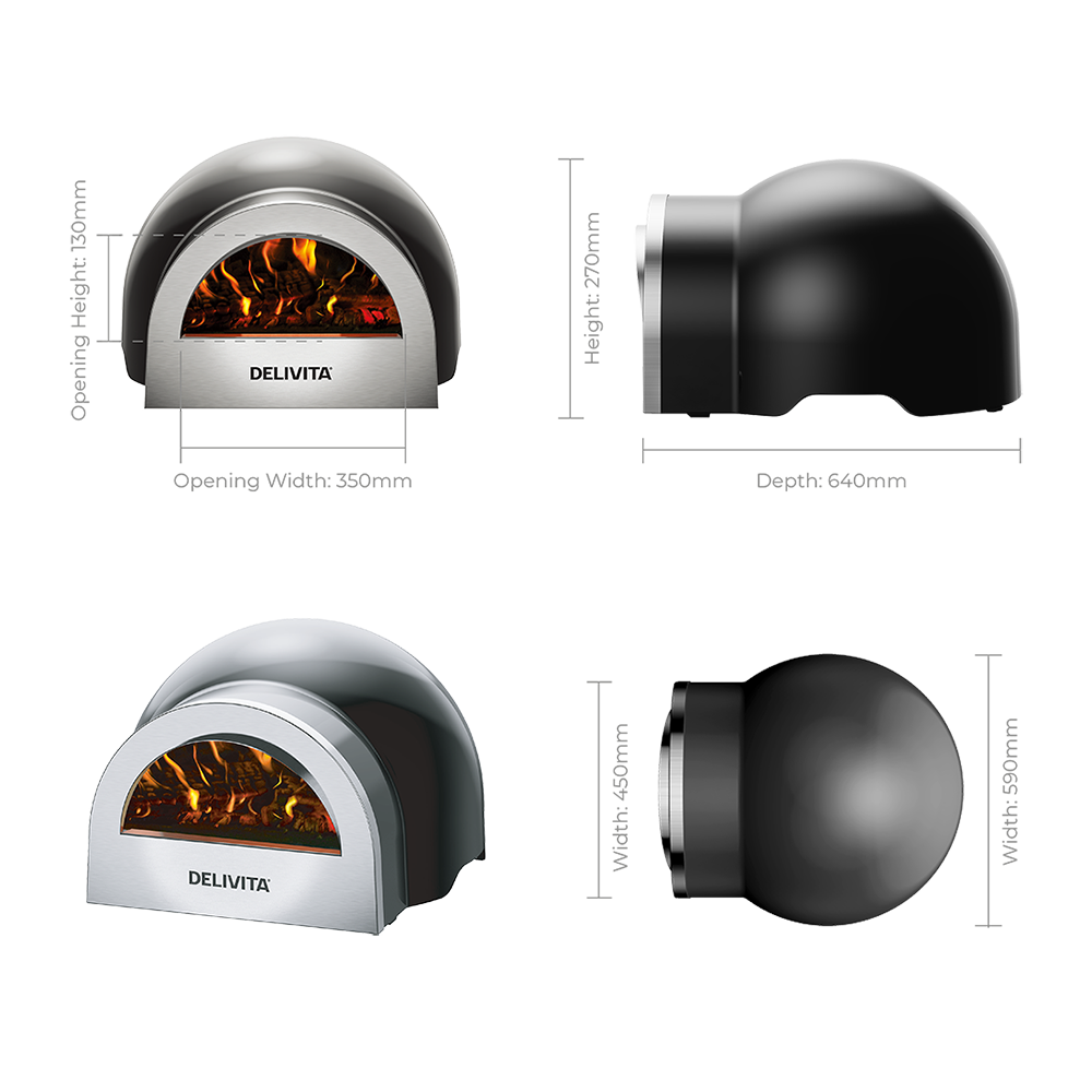 Delivita Origin Wood-Fired Pizza Oven - Very Black