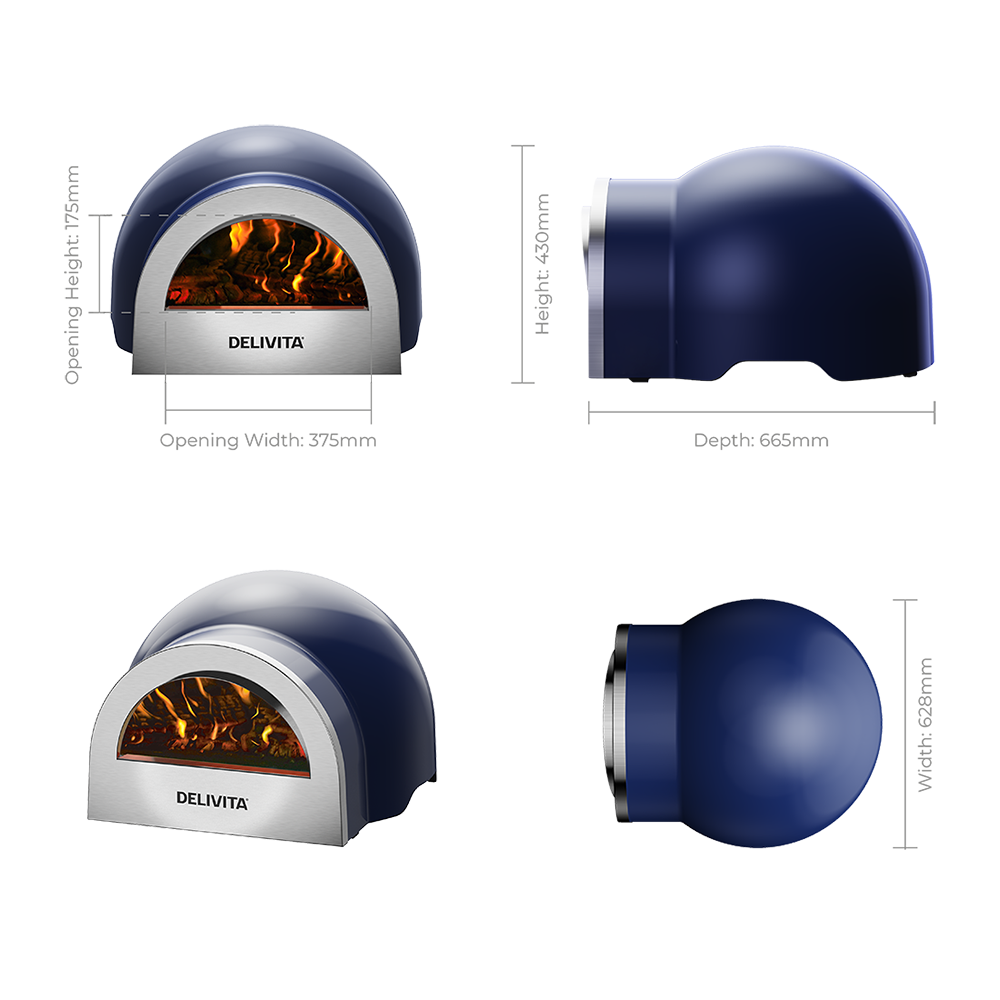 Delivita Origin Wood-Fired Pizza Oven - Royal Blue