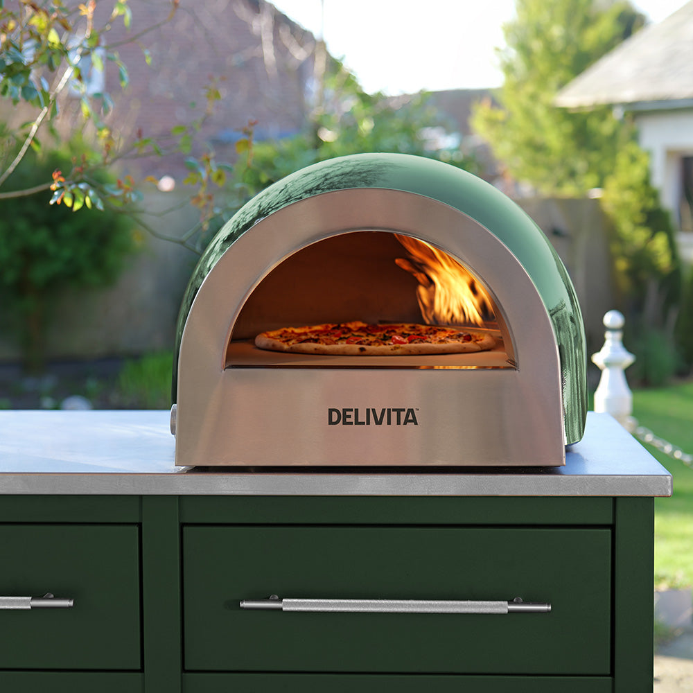 Delivita Flow Dual Fuel Pizza Oven - British Racing Green