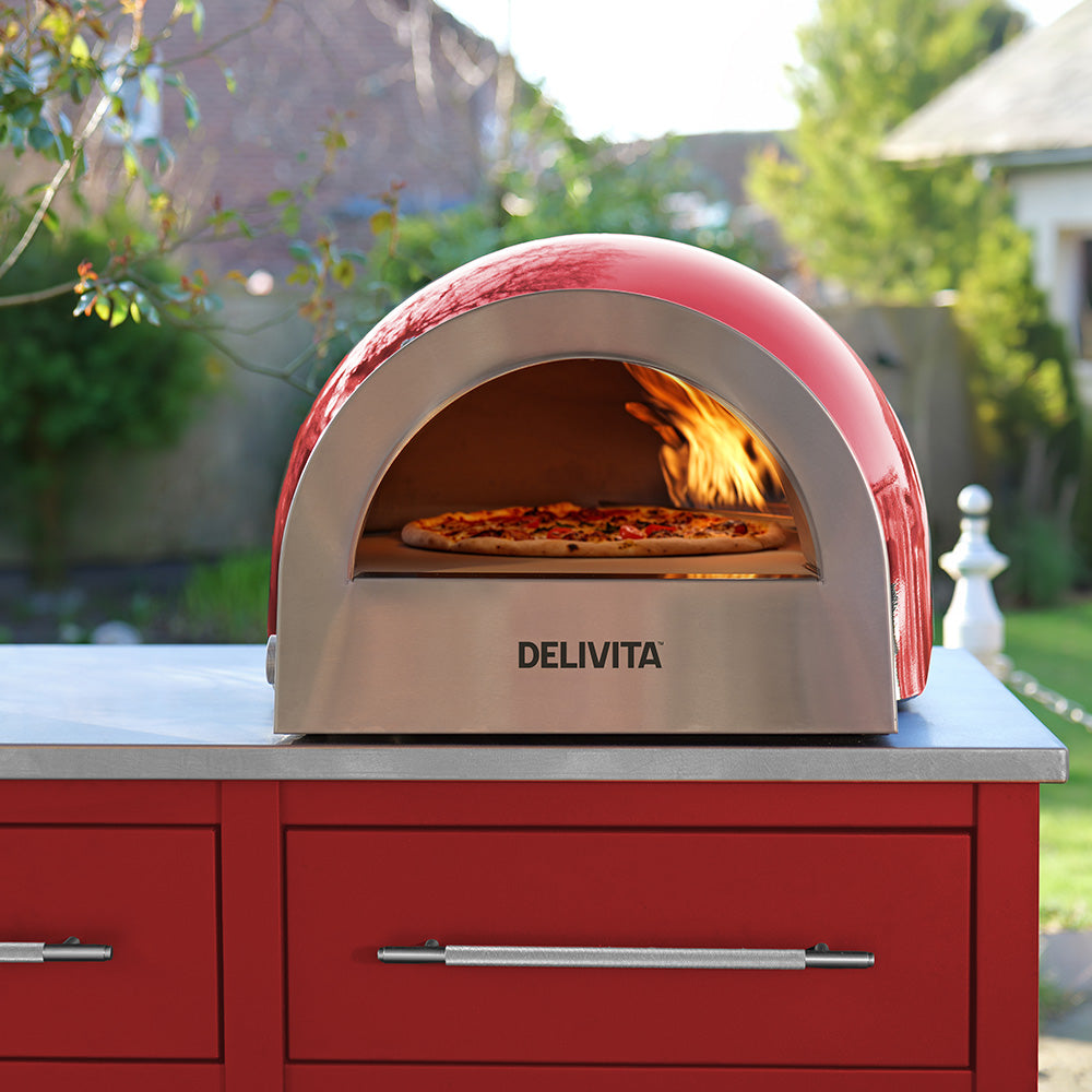 Delivita Flow Dual Fuel Pizza Oven - Chilli Red