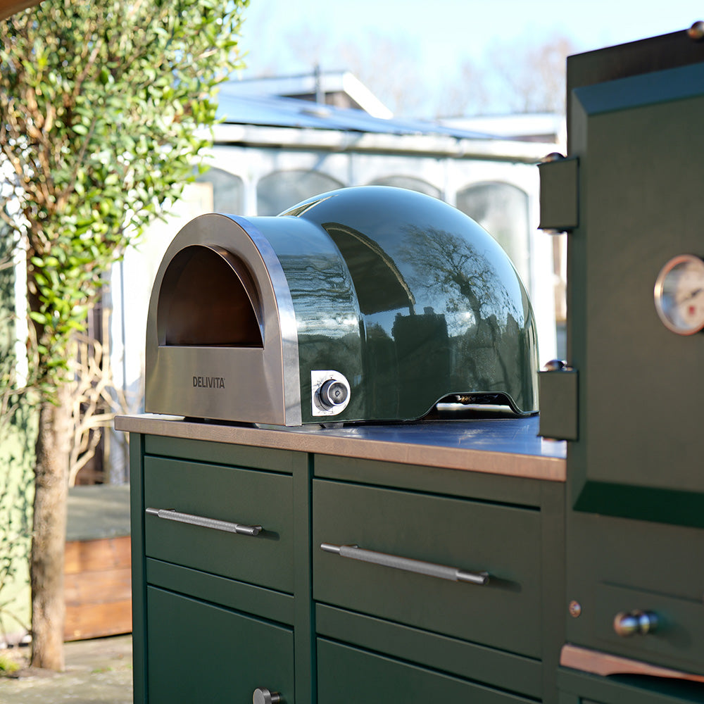 Delivita Flow Dual Fuel Pizza Oven - British Racing Green