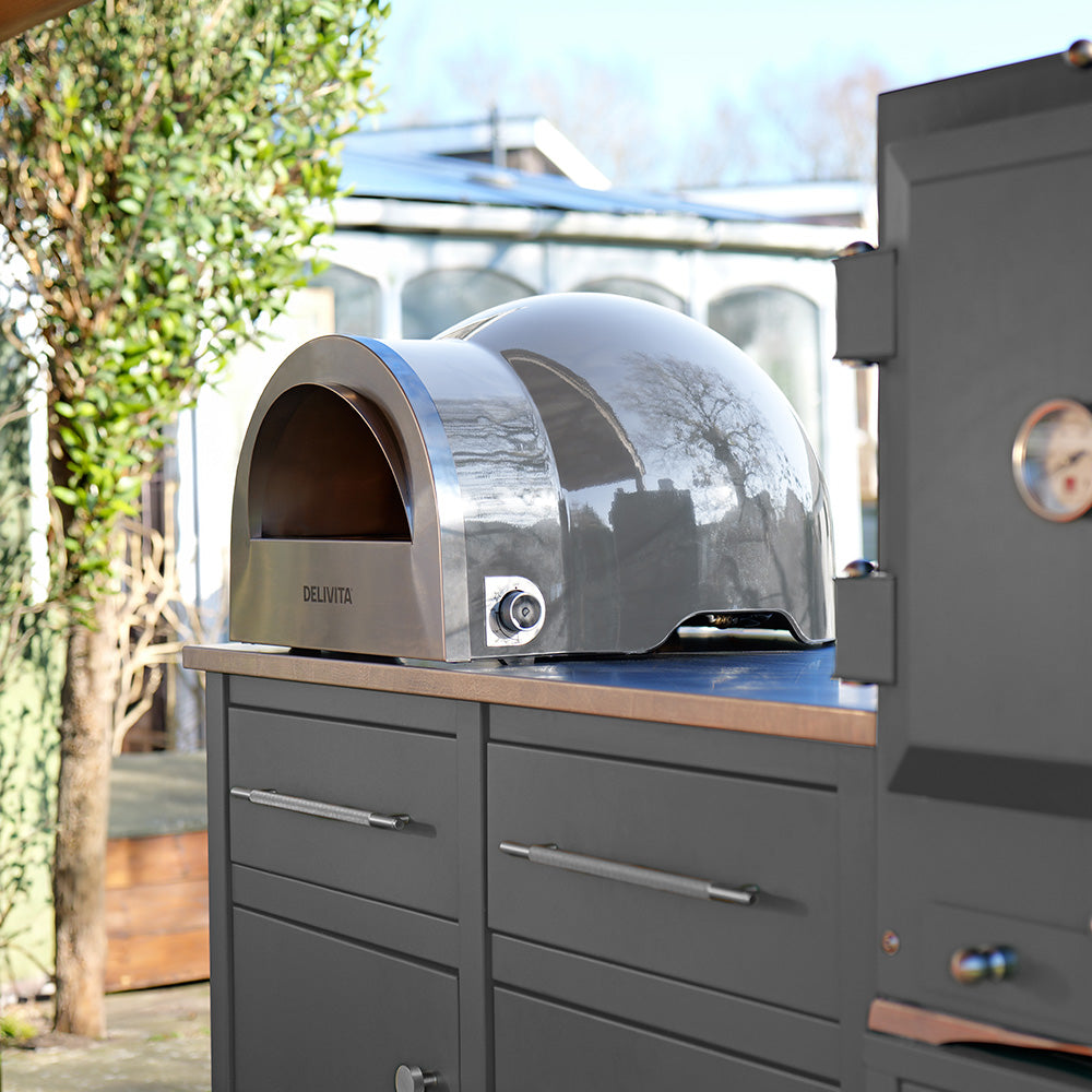 Delivita Flow Dual Fuel Pizza Oven - Hale Grey