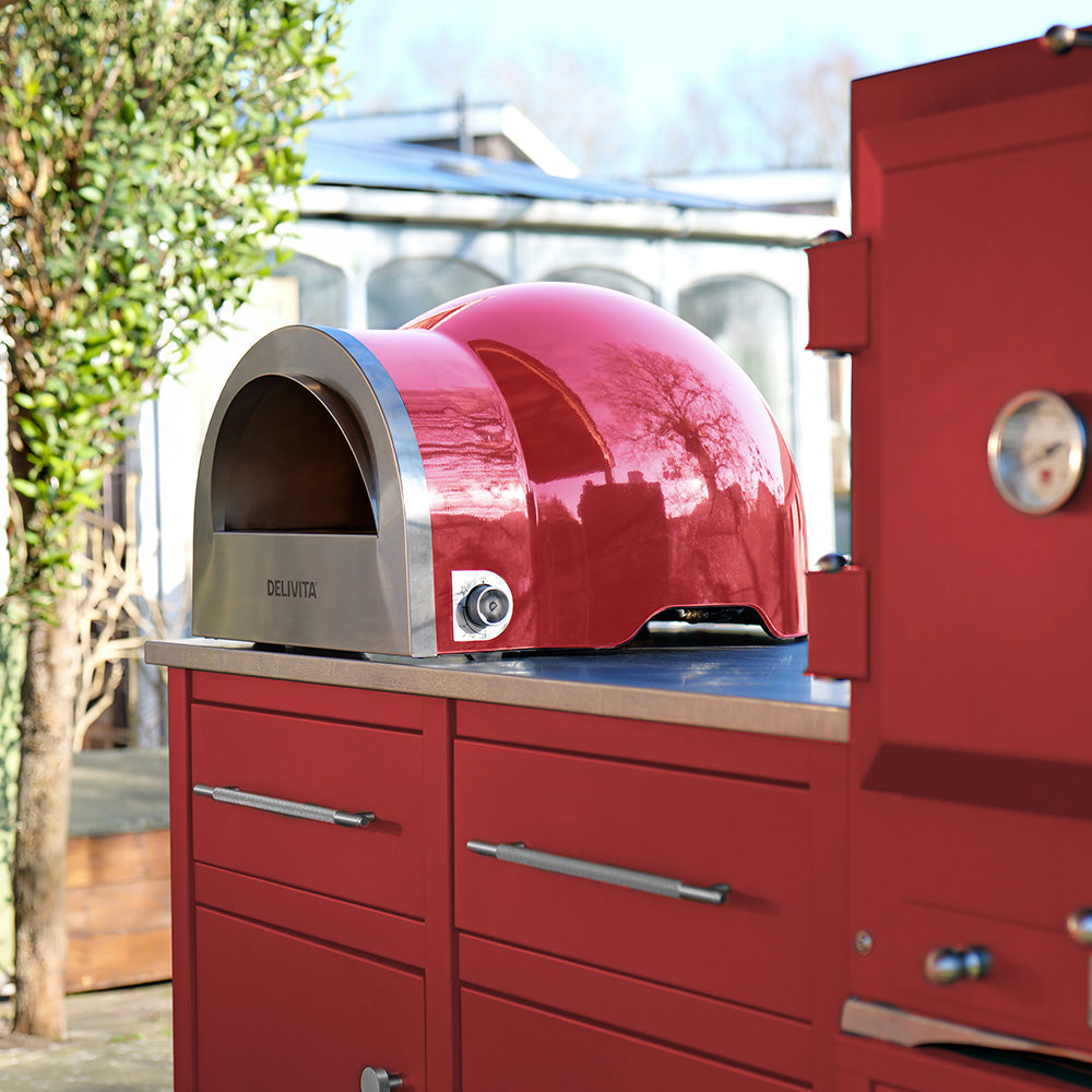 Delivita Flow Dual Fuel Pizza Oven - Chilli Red