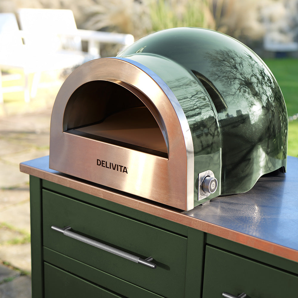 Delivita Flow Dual Fuel Pizza Oven - British Racing Green