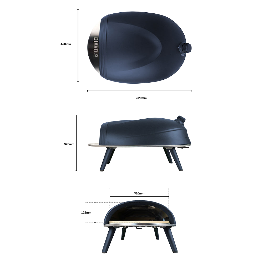 Delivita New Diavolo Gas-Fired Pizza Oven - Blue