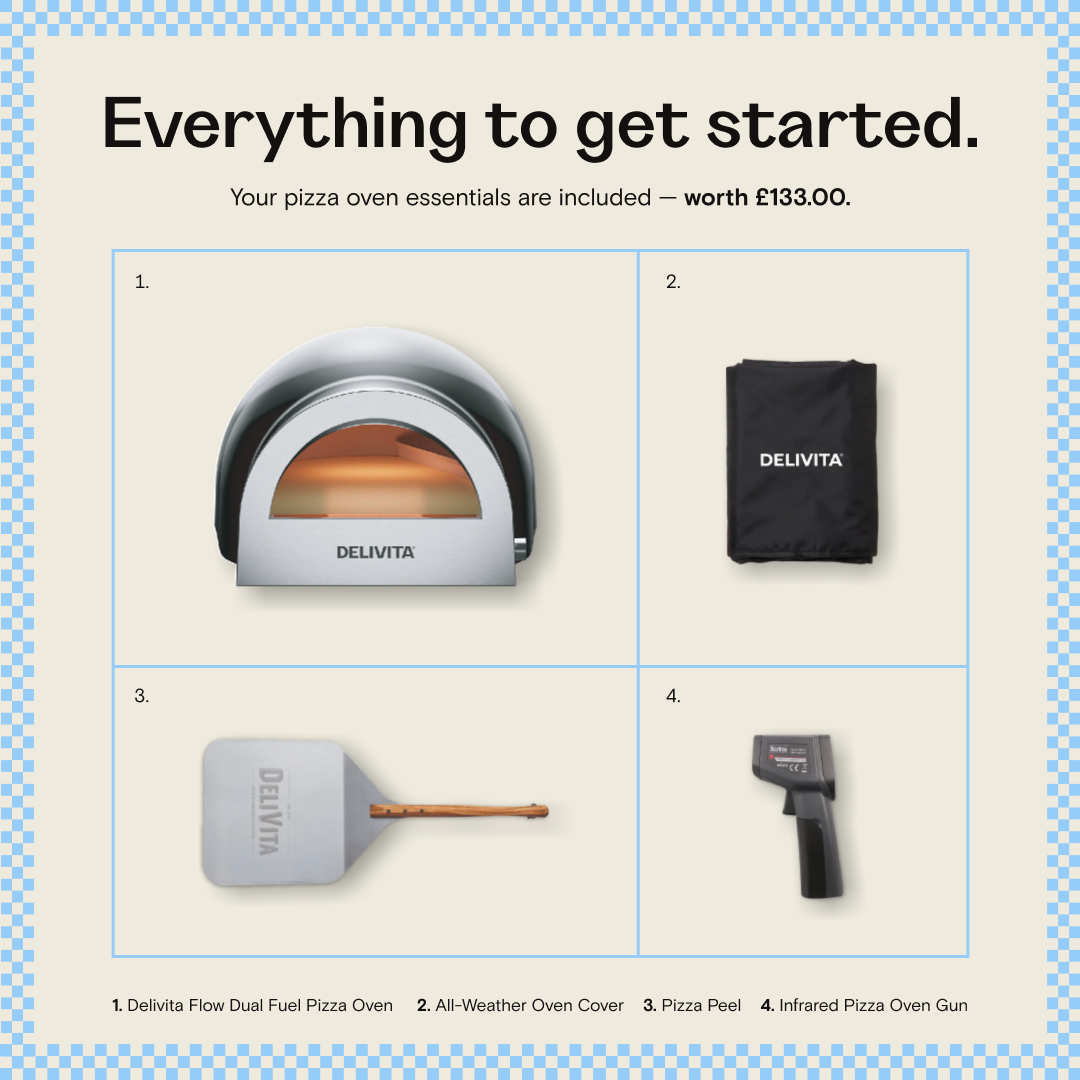 Delivita Flow Dual Fuel Pizza Oven - Orange Blaze