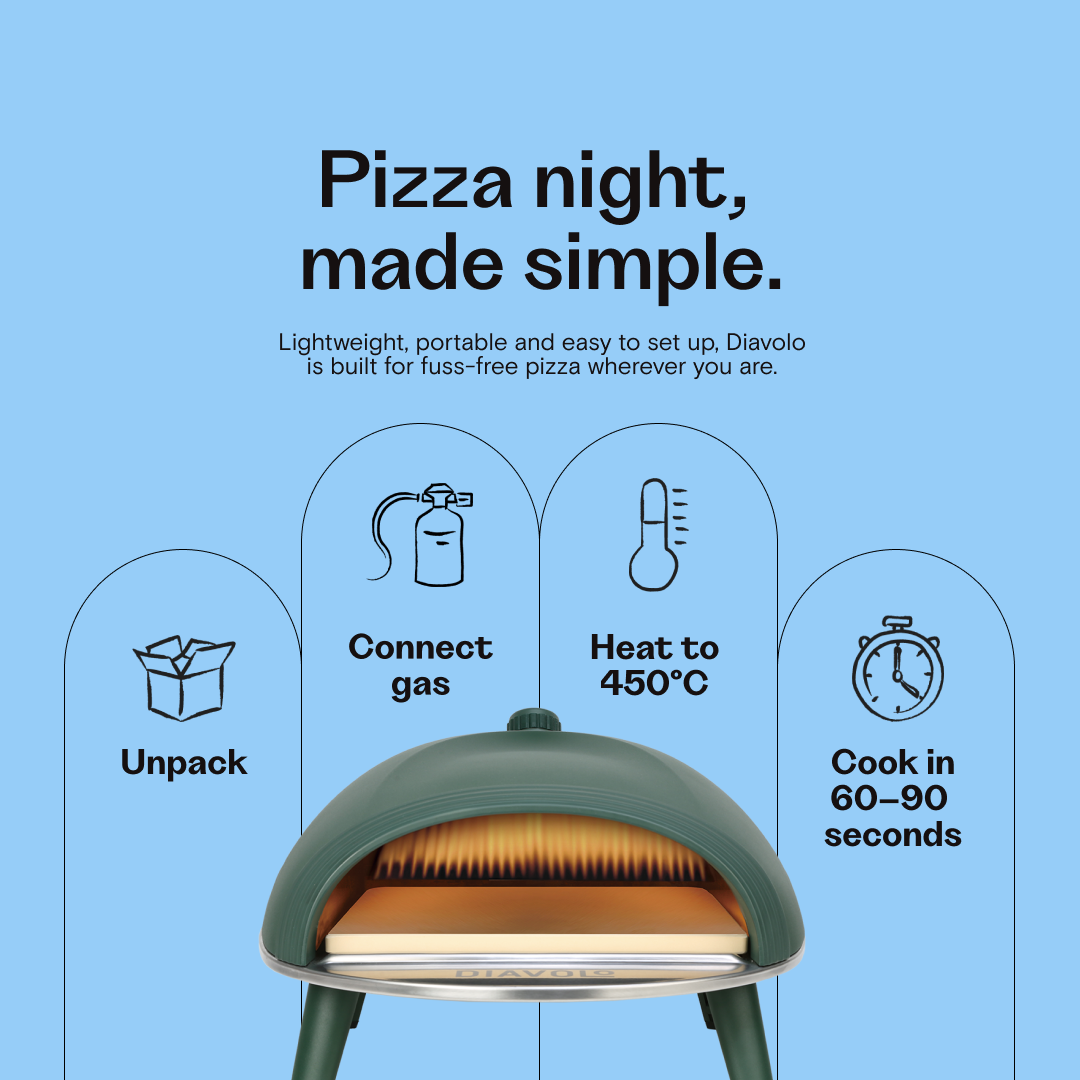 Delivita New Diavolo Gas-Fired Pizza Oven - Red