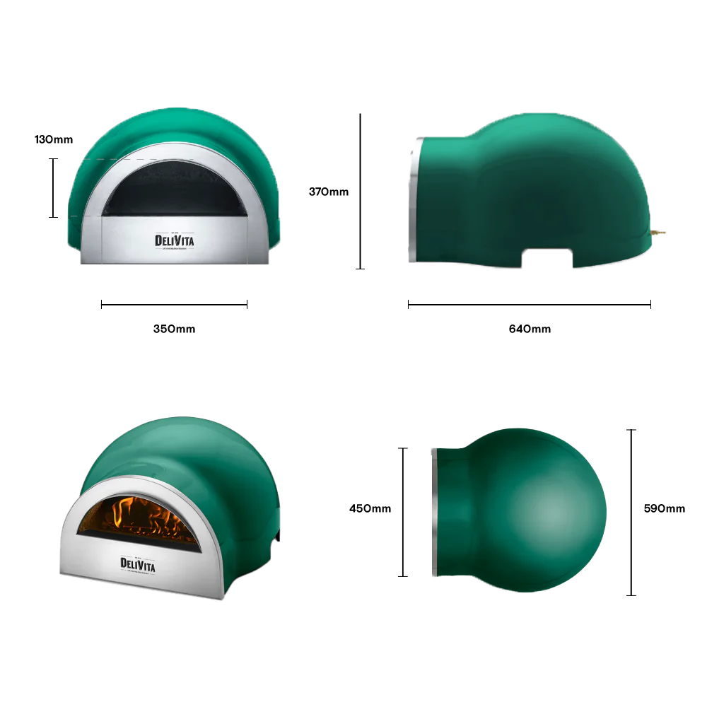 Delivita Wood-Fired Pizza Oven - Emerald Green