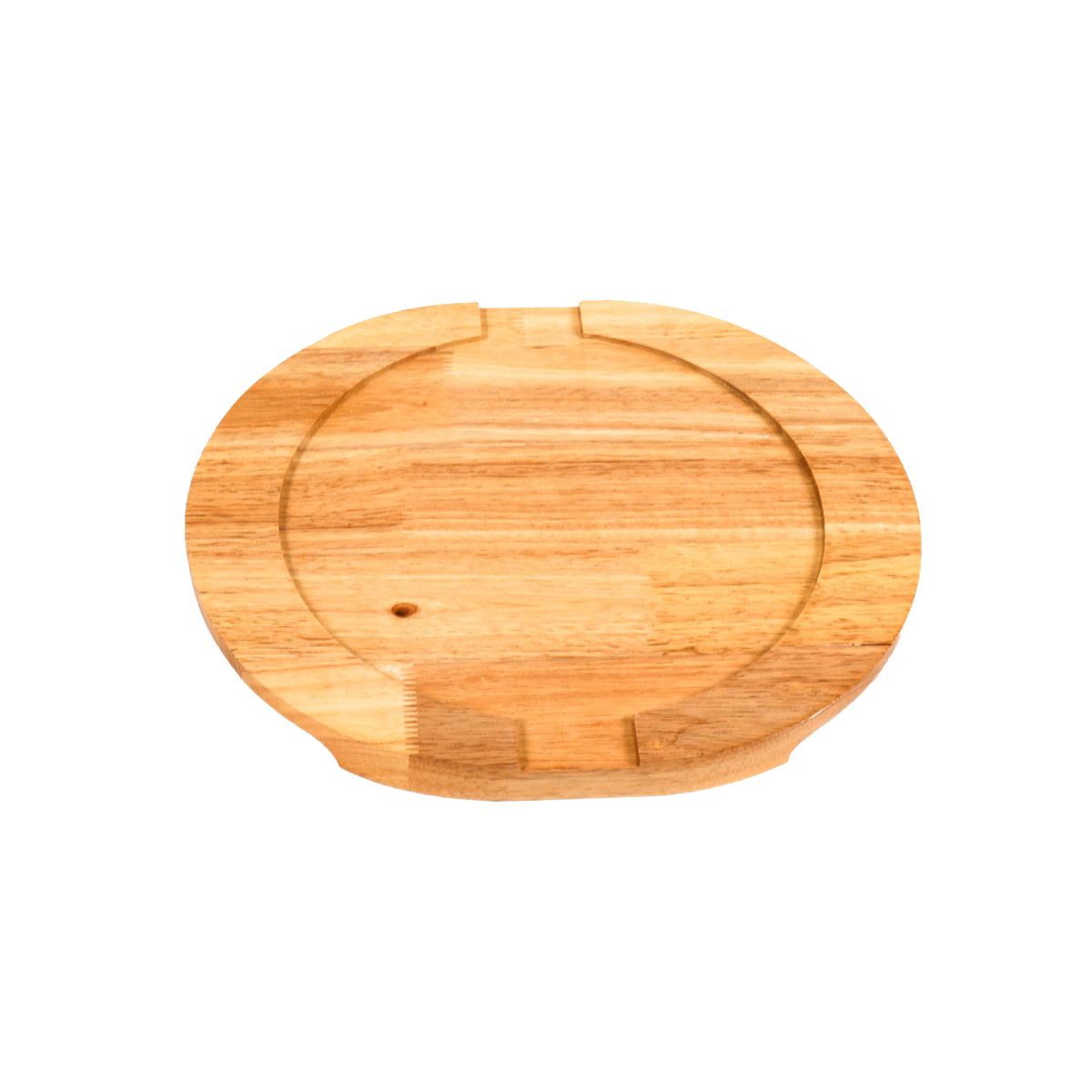 Round Cast Iron Sizzler with Wooden Serving Board - 26cm